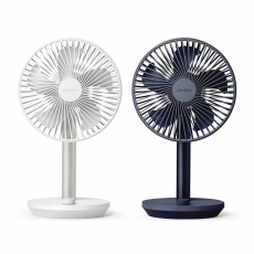 Rechargeable Wireless Desk Fans – 2‑Pack (Navy & White)