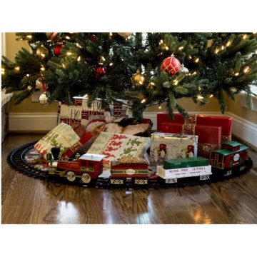 polar express train around christmas tree